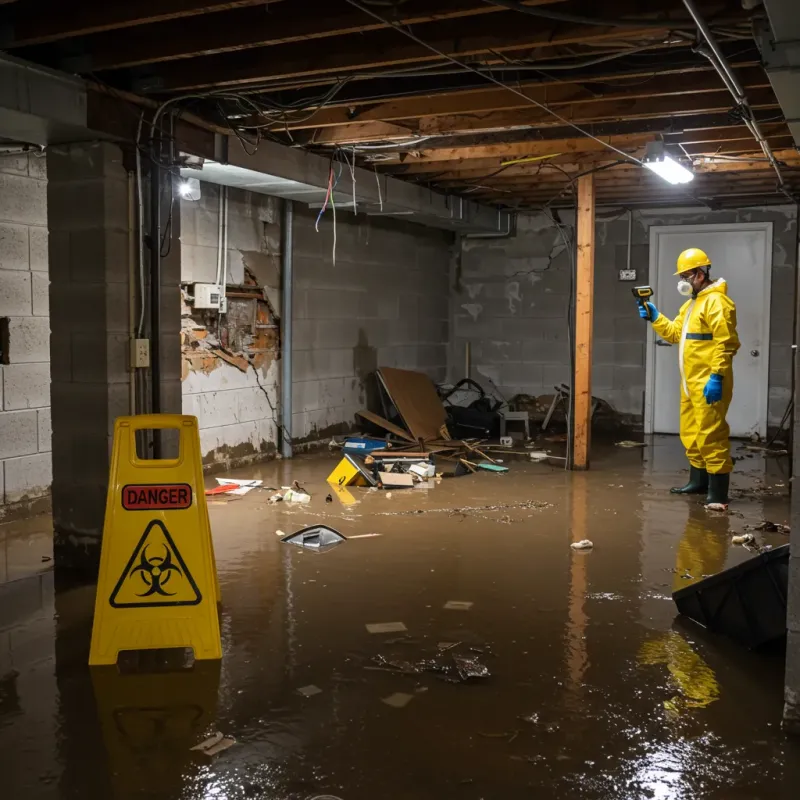 Flooded Basement Electrical Hazard in Hudson Bend, TX Property